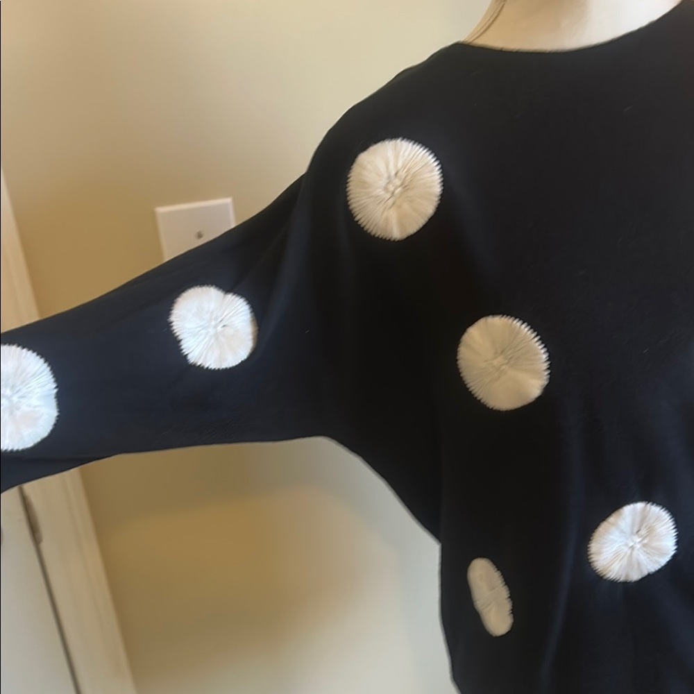 Black and White Polka Dot Sweater - Picture 2 of 6